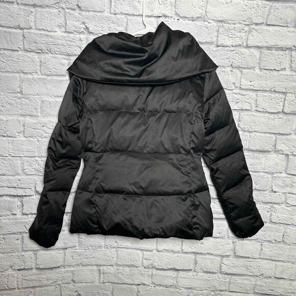 Nine West Coat Womens Medium Black Down Feather Pillow Collar Puffer - Picture 3 of 6